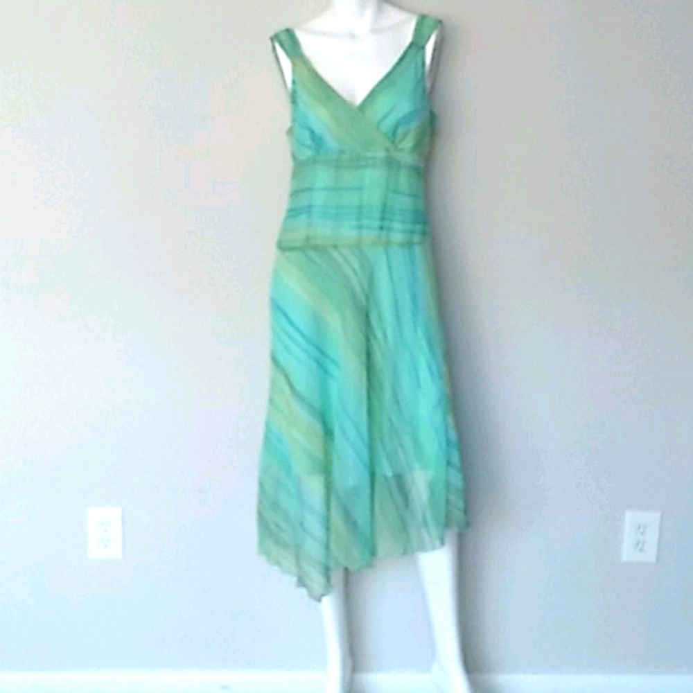 Believe Long Sheer Sleeveless Dress. Size 10